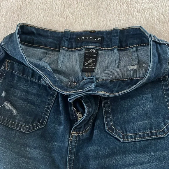 Sincerely Jules Blue Flare Wide Leg High Waist Jeans - Picture 5 of 6